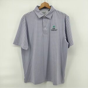 Ahead Performance Men's Gingham Check Golf Polo Sz M Still Meadow Country Club